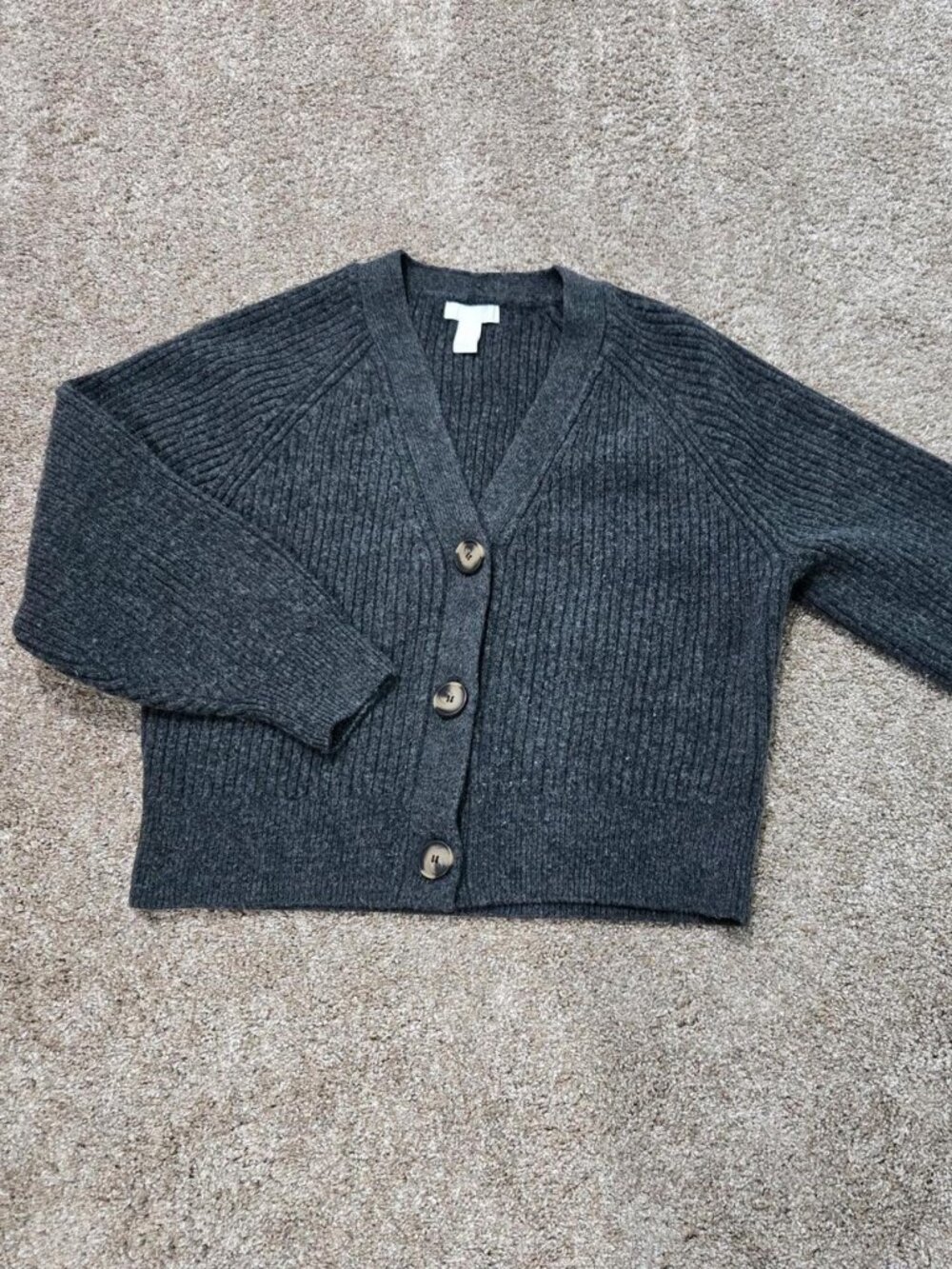 H&M Dark Gray Button Front Cardigan